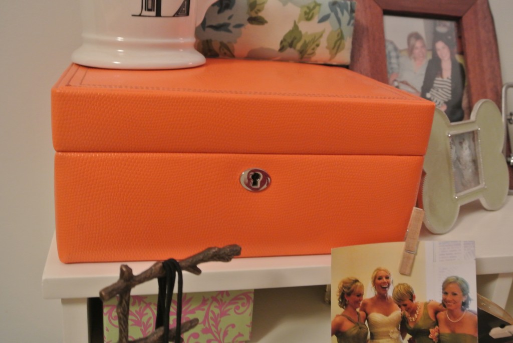 orange leather jewelry box