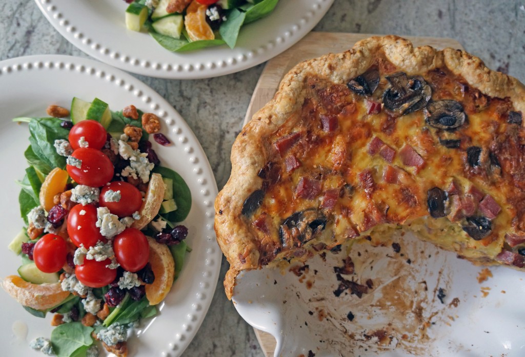 quiche and salad for dinner