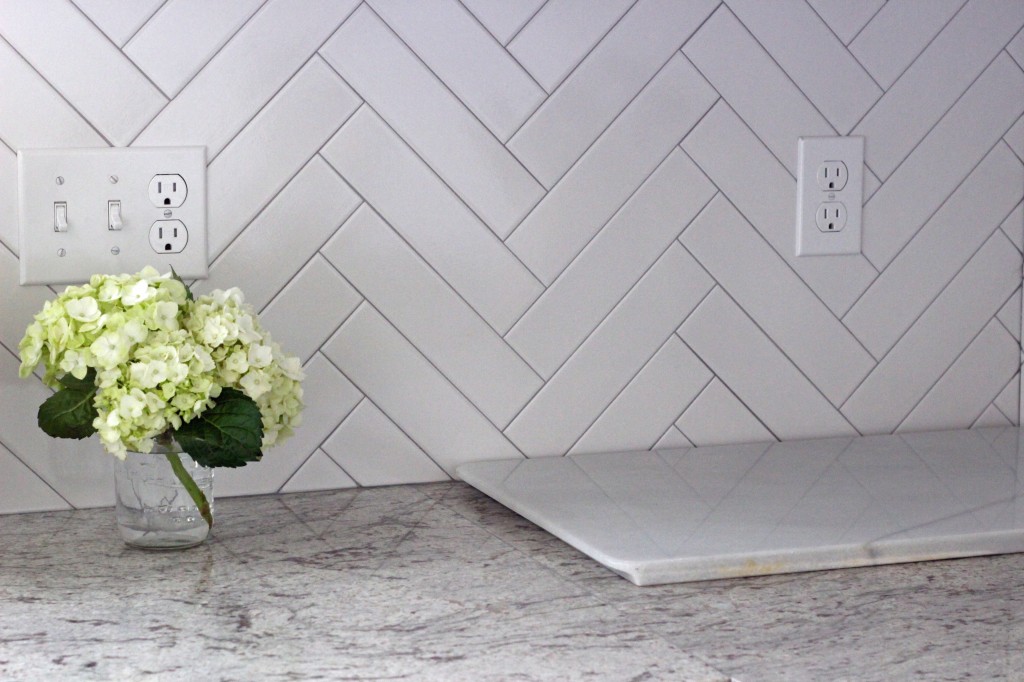 herringbone backsplash