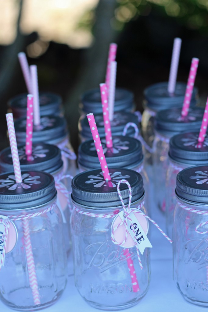 paper straws in mason jars