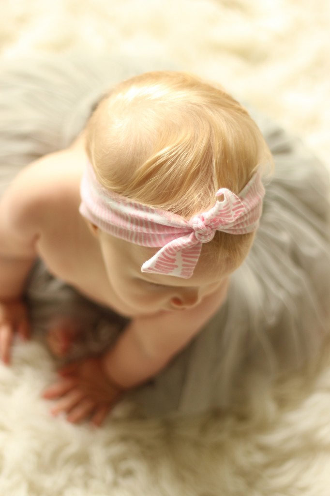 pink headband and gray tutu