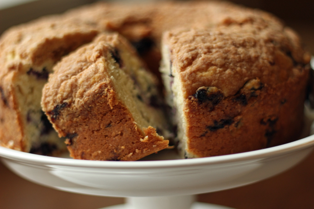 blueberry coffee cake with cinnamon struesel topping