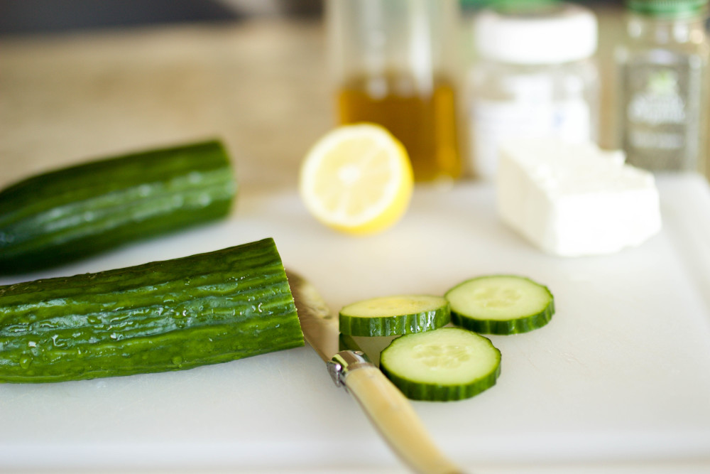 cucumber feta toasts