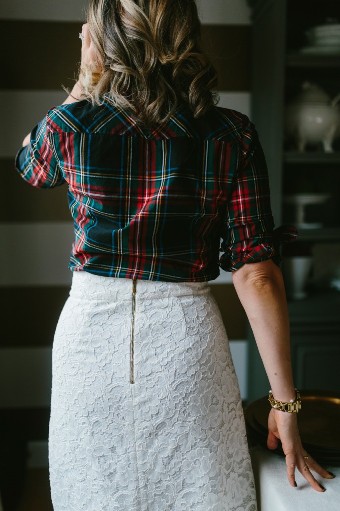 plaid + lace outfit