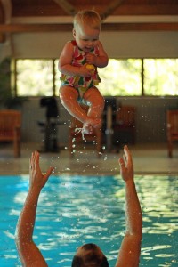 baby swimming