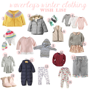 baby winter clothes list