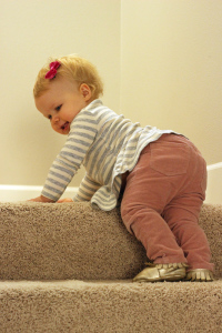 baby climbing stairs