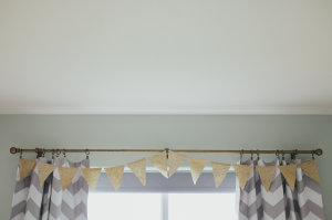 bunting on window