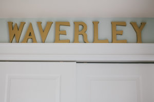 gold letters in nursery