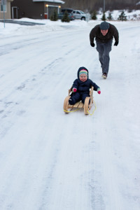 baby sledding