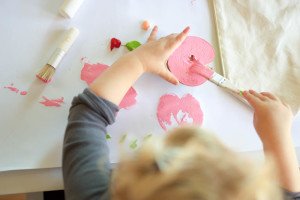 DIY apple print lunchbag